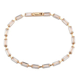3W1714 - Rose Gold Brass Bracelet with AAA Grade CZ in Clear - Alamode - Flyclothing LLC