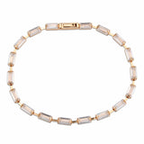 3W1714 - Rose Gold Brass Bracelet with AAA Grade CZ in Clear