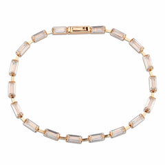 3W1714 - Rose Gold Brass Bracelet with AAA Grade CZ in Clear