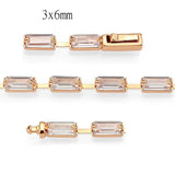 3W1714 - Rose Gold Brass Bracelet with AAA Grade CZ in Clear - Alamode - Flyclothing LLC