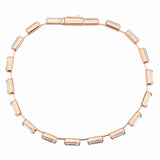3W1714 - Rose Gold Brass Bracelet with AAA Grade CZ in Clear - Alamode - Flyclothing LLC