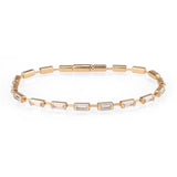 3W1714 - Rose Gold Brass Bracelet with AAA Grade CZ in Clear