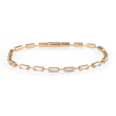 3W1714 - Rose Gold Brass Bracelet with AAA Grade CZ in Clear