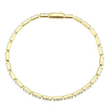 3W1716 - Gold Brass Bracelet with AAA Grade CZ in Clear - Alamode - Flyclothing LLC
