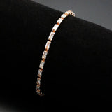 3W1717 - Rose Gold Brass Bracelet with AAA Grade CZ in Clear - Alamode - Flyclothing LLC