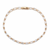 3W1717 - Rose Gold Brass Bracelet with AAA Grade CZ in Clear - Alamode