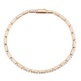 3W1717 - Rose Gold Brass Bracelet with AAA Grade CZ in Clear - Alamode - Flyclothing LLC