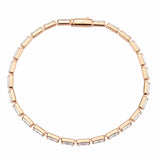 3W1717 - Rose Gold Brass Bracelet with AAA Grade CZ in Clear - Alamode - Flyclothing LLC