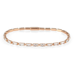 3W1717 - Rose Gold Brass Bracelet with AAA Grade CZ in Clear
