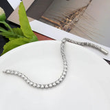 3W1718 - Rhodium Brass Bracelet with AAA Grade CZ in Clear - Alamode - Flyclothing LLC