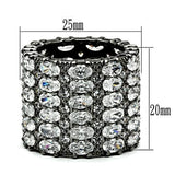 3W171 - Ruthenium Brass Ring with AAA Grade CZ  in Clear - Alamode