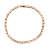 3W1720 - Rose Gold Brass Bracelet with AAA Grade CZ in Clear - Alamode - Flyclothing LLC