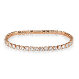 3W1720 - Rose Gold Brass Bracelet with AAA Grade CZ in Clear - Alamode