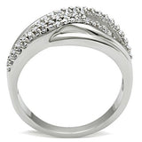 3W174 - Rhodium Brass Ring with AAA Grade CZ  in Clear - Alamode
