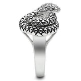 3W183 - Rhodium Brass Ring with Top Grade Crystal in Clear - Alamode - Flyclothing LLC
