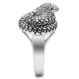 3W183 - Rhodium Brass Ring with Top Grade Crystal  in Clear - Alamode