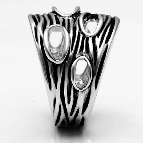 3W188 - Rhodium Brass Ring with No Stone - Alamode - Flyclothing LLC
