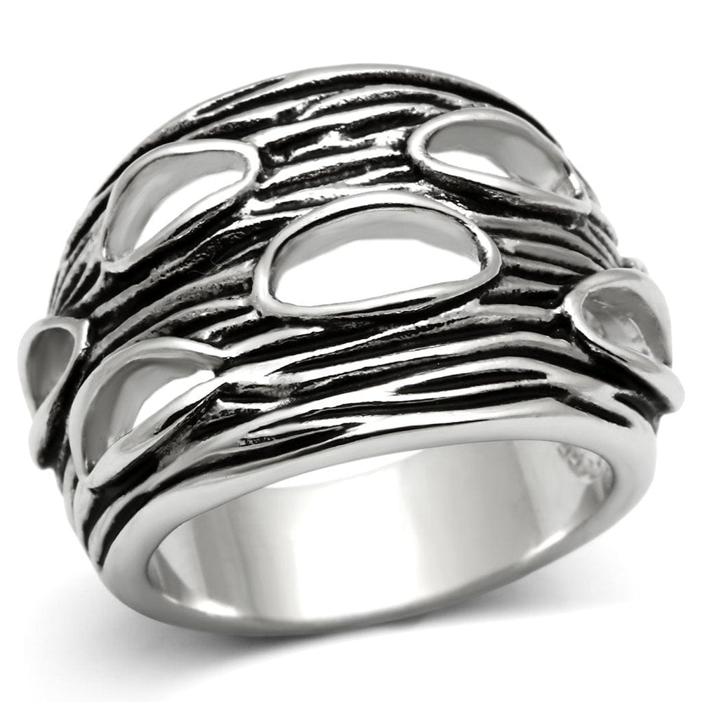 3W188 - Rhodium Brass Ring with No Stone - Alamode