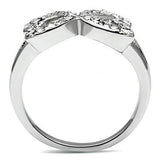 3W189 - Rhodium Brass Ring with Top Grade Crystal in Clear - Alamode - Flyclothing LLC