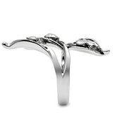 3W193 - Rhodium Brass Ring with Top Grade Crystal  in Clear - Alamode