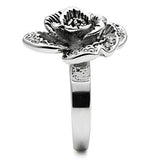 3W198 - Rhodium Brass Ring with Top Grade Crystal in Clear - Alamode - Flyclothing LLC