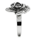3W198 - Rhodium Brass Ring with Top Grade Crystal  in Clear - Alamode