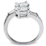 3W203 - Rhodium Brass Ring with AAA Grade CZ in Clear - Alamode - Flyclothing LLC