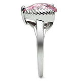 3W206 - Rhodium Brass Ring with AAA Grade CZ in Rose - Alamode - Flyclothing LLC