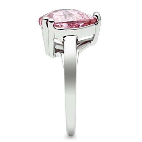 3W206 - Rhodium Brass Ring with AAA Grade CZ in Rose - Alamode - Flyclothing LLC
