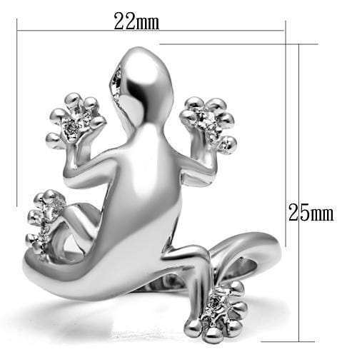 3W207 - Rhodium Brass Ring with AAA Grade CZ in Black Diamond - Alamode - Flyclothing LLC