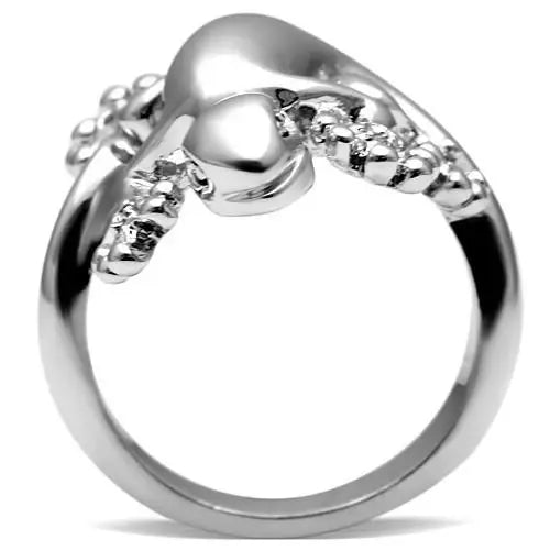 3W207 - Rhodium Brass Ring with AAA Grade CZ in Black Diamond - Alamode - Flyclothing LLC