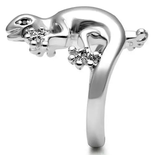 3W207 - Rhodium Brass Ring with AAA Grade CZ in Black Diamond - Alamode - Flyclothing LLC