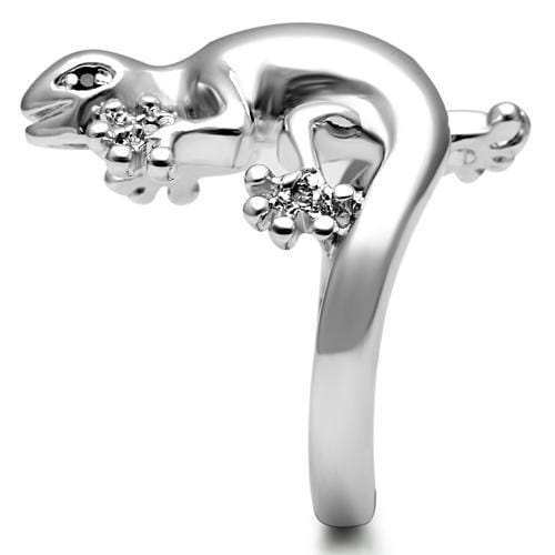 3W207 - Rhodium Brass Ring with AAA Grade CZ in Black Diamond - Alamode - Flyclothing LLC