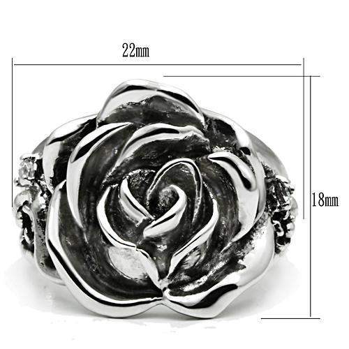 3W210 - Rhodium Brass Ring with AAA Grade CZ in Clear - Alamode - Flyclothing LLC
