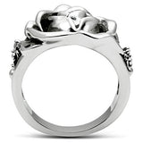 3W210 - Rhodium Brass Ring with AAA Grade CZ  in Clear - Alamode