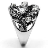 3W211 - Rhodium Brass Ring with AAA Grade CZ in Clear - Alamode - Flyclothing LLC