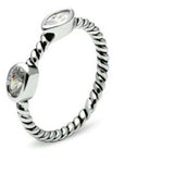 3W212 - Rhodium Brass Ring with AAA Grade CZ in Clear - Alamode - Flyclothing LLC