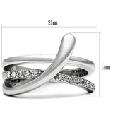3W216 - Rhodium Brass Ring with Top Grade Crystal  in Clear - Alamode
