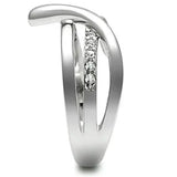 3W216 - Rhodium Brass Ring with Top Grade Crystal in Clear - Alamode - Flyclothing LLC
