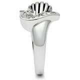 3W219 - Rhodium Brass Ring with Top Grade Crystal in Clear - Alamode - Flyclothing LLC