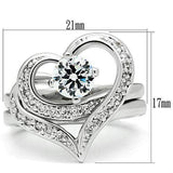 3W220 - Rhodium Brass Ring with AAA Grade CZ in Clear - Alamode - Flyclothing LLC