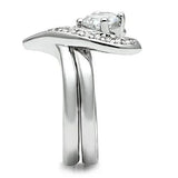 3W220 - Rhodium Brass Ring with AAA Grade CZ in Clear - Alamode - Flyclothing LLC