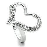 3W220 - Rhodium Brass Ring with AAA Grade CZ in Clear - Alamode - Flyclothing LLC
