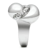 3W227 - Rhodium Brass Ring with AAA Grade CZ in Clear - Alamode - Flyclothing LLC