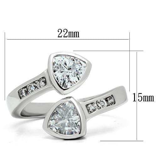 3W228 - Rhodium Brass Ring with AAA Grade CZ in Clear - Alamode - Flyclothing LLC