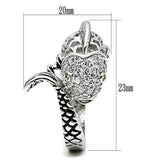 3W234 - Rhodium Brass Ring with AAA Grade CZ in Champagne - Alamode - Flyclothing LLC