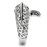 3W234 - Rhodium Brass Ring with AAA Grade CZ  in Champagne - Alamode