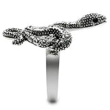 3W236 - Rhodium Brass Ring with Top Grade Crystal  in Jet - Alamode
