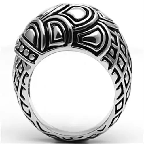 3W242 - Rhodium Brass Ring with No Stone - Alamode - Flyclothing LLC
