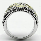 3W243 - Reverse Two-Tone Brass Ring with No Stone - Alamode - Flyclothing LLC